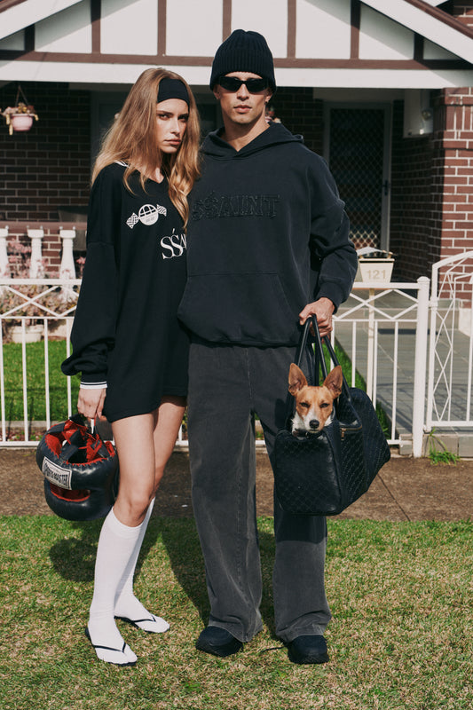 SSAINT - Champion Hoodie - Acid Wash Charcoal