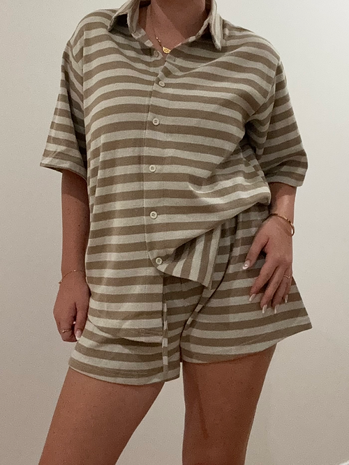 By Frankie - Waffle Shirt and Short Set