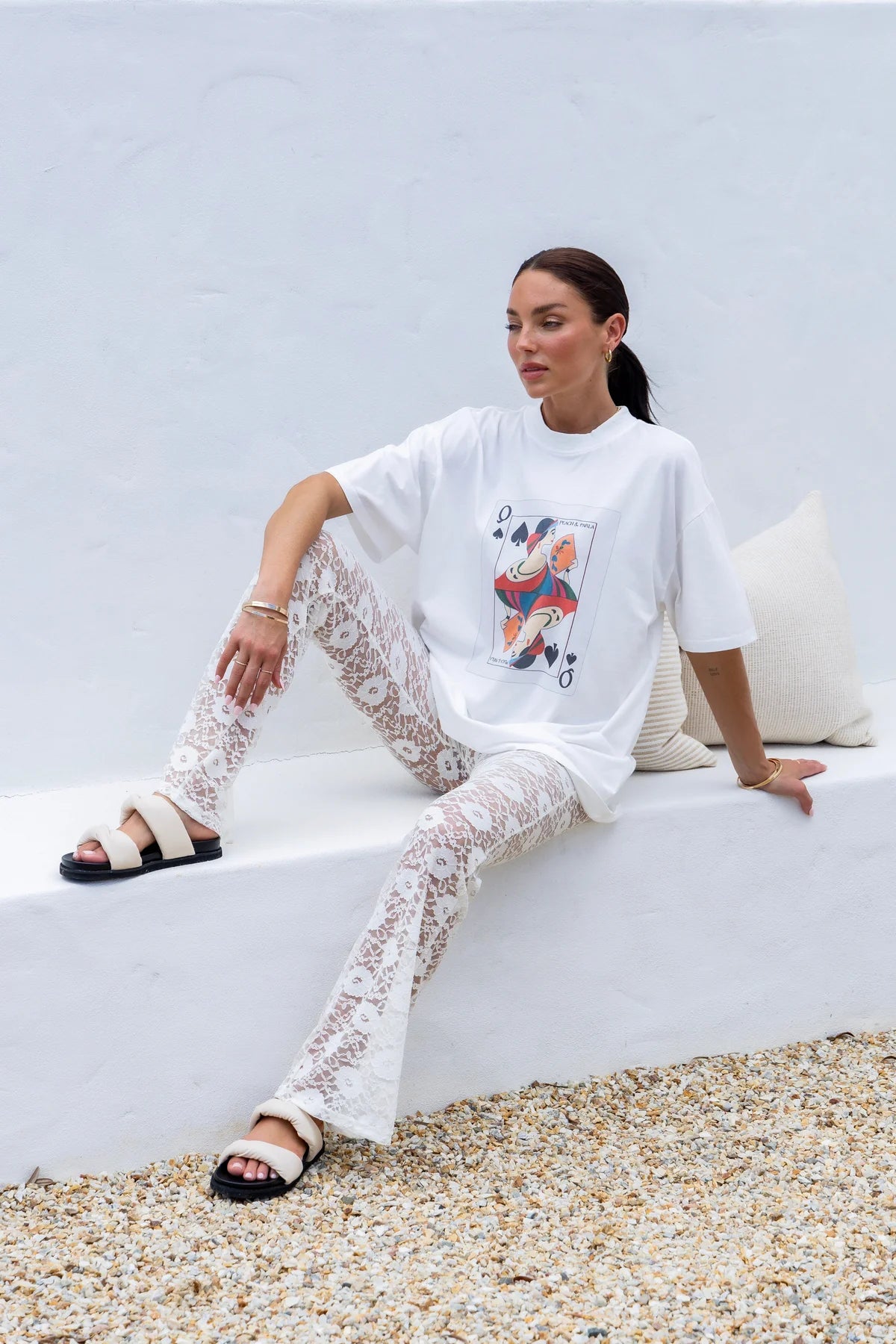 Peach & Parla - Dolce Lace Cream Pants
