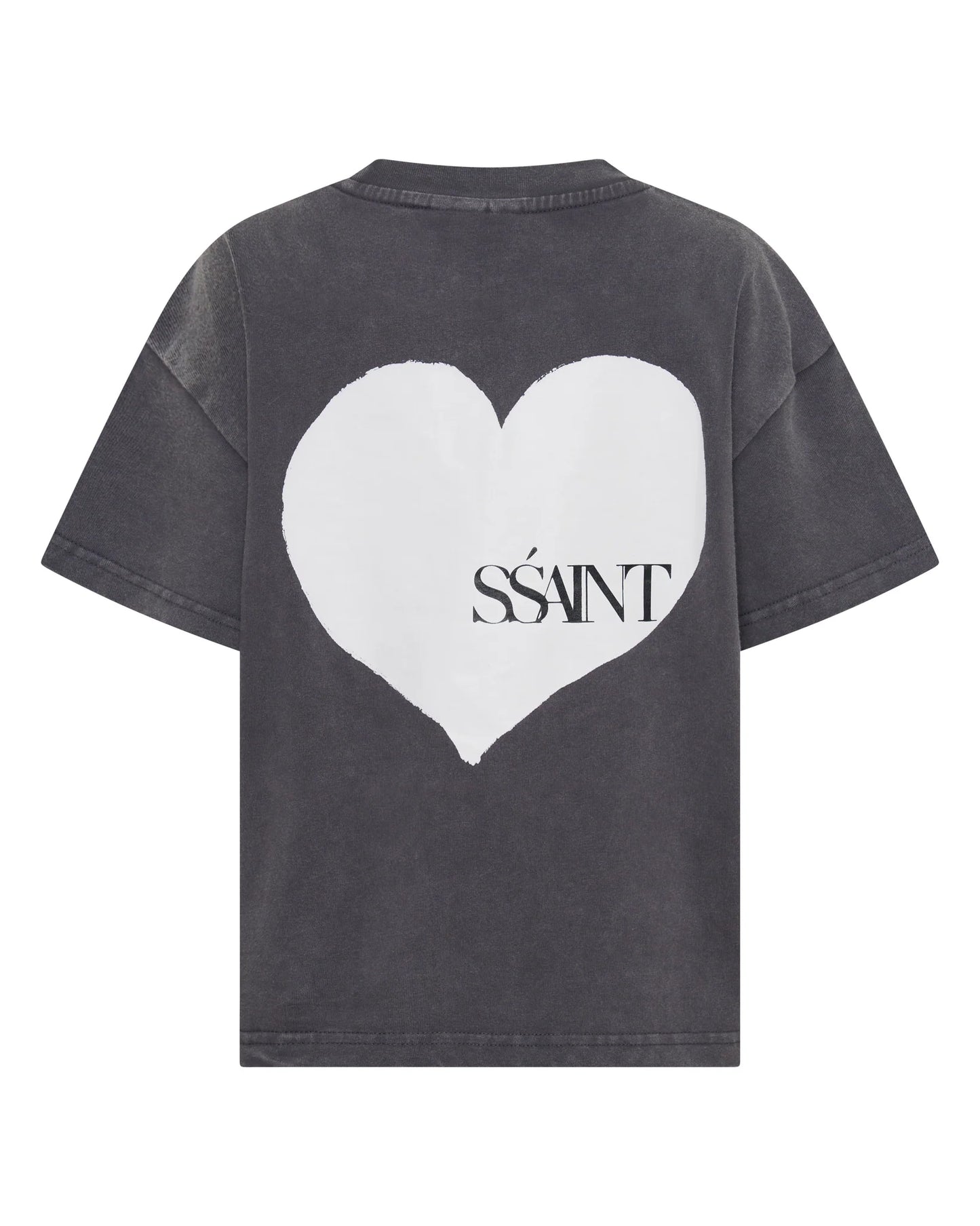 SSAINT - Kids Heart Tee - Acid Wash Charcoal