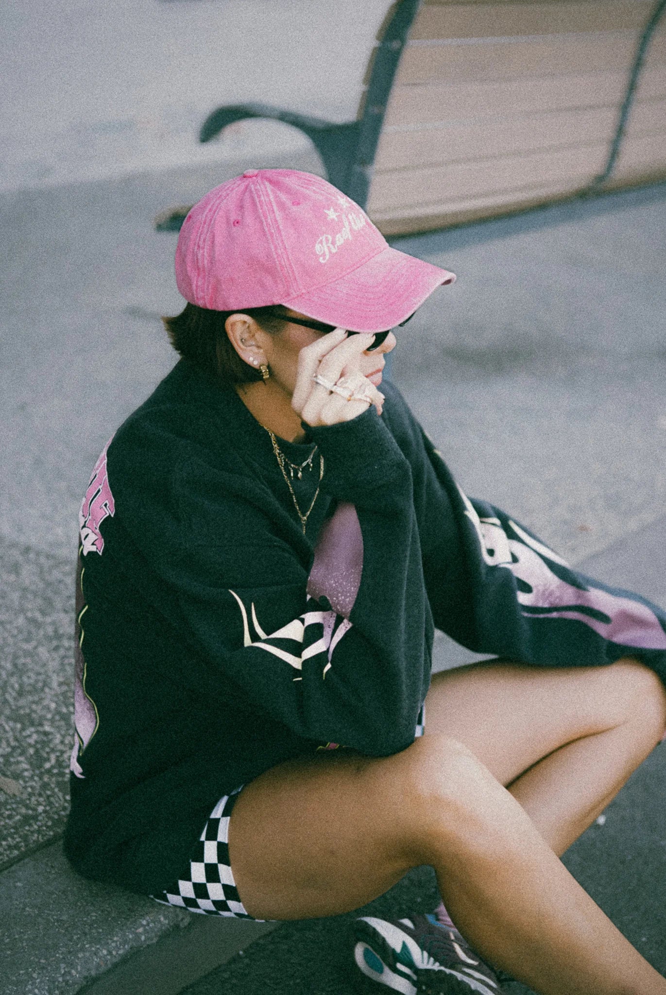 RAEF the label - Kaia Graphic Cap - Washed Pink