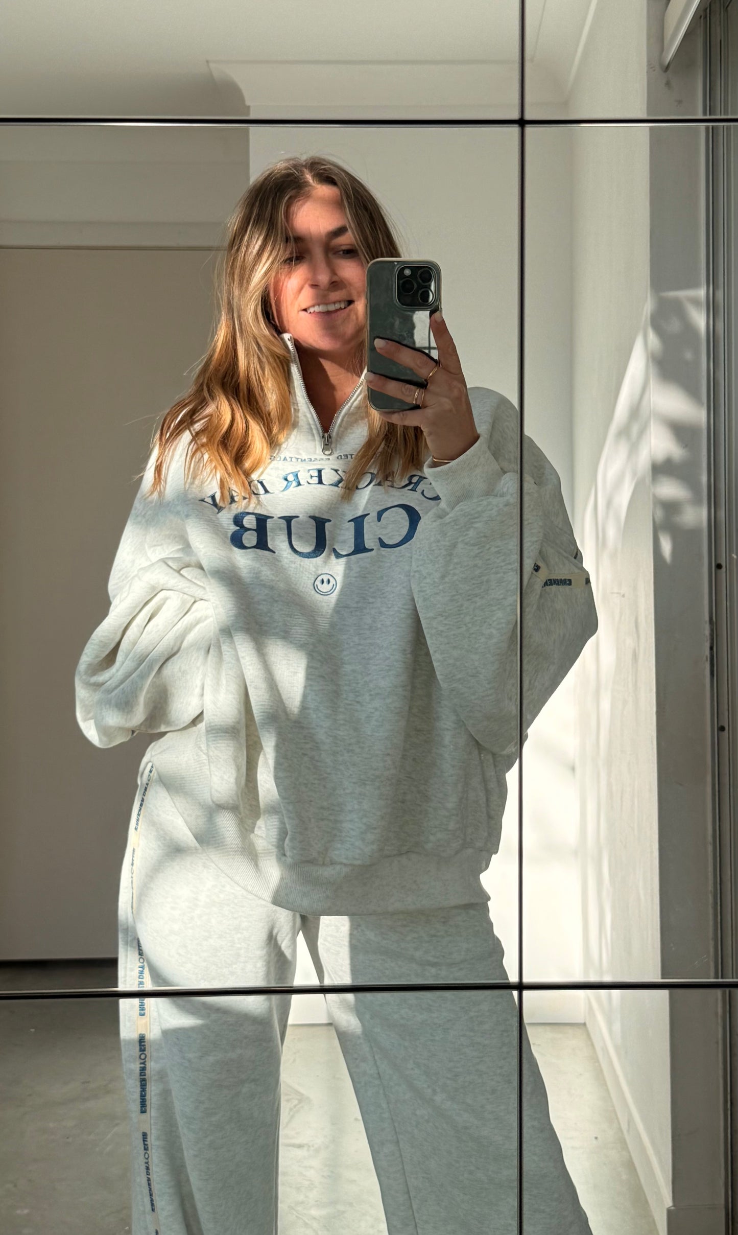 Cloud Quarter Zip Sweater - Grey Marle