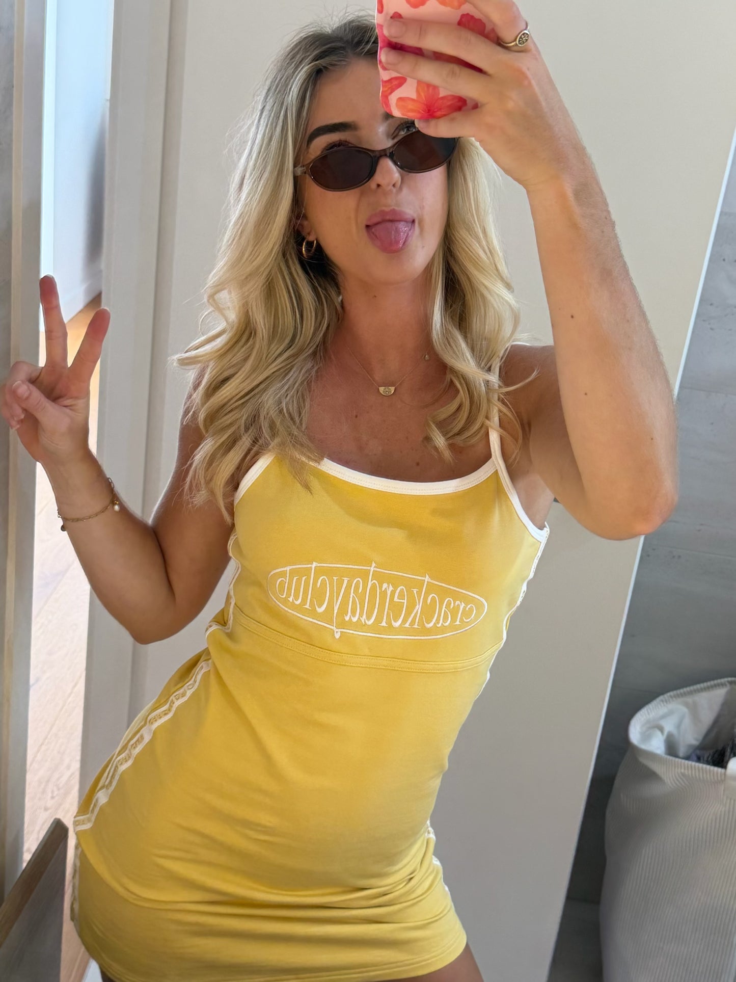 Cracker Day Club - Any Day Racer Dress - Yellow