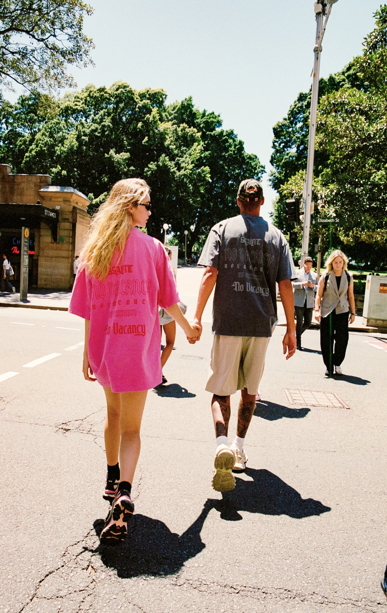 SSAINT - No Vacancy Tee Dark Pink Acid Wash