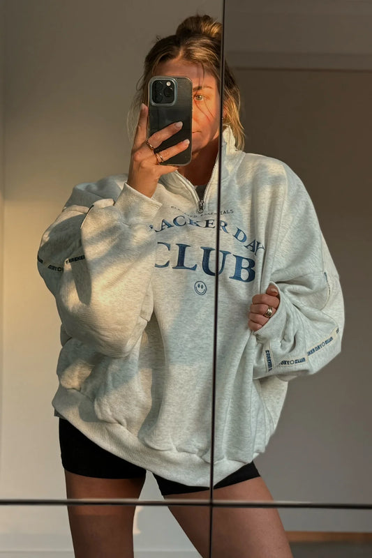 Cloud Quarter Zip Sweater - Grey Marle