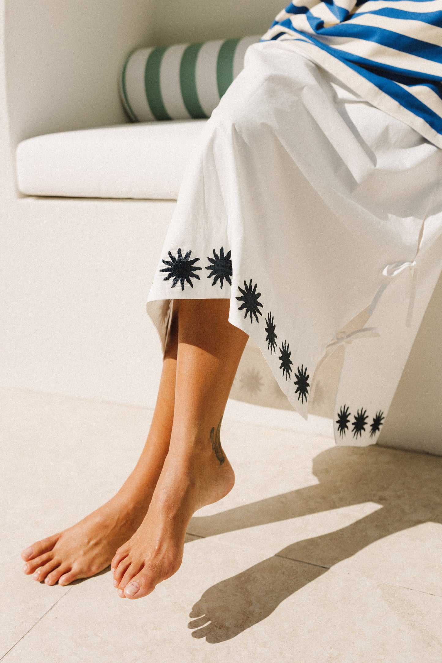 Cracker Day Club - Sunburst Poplin Maxi Skirt - White