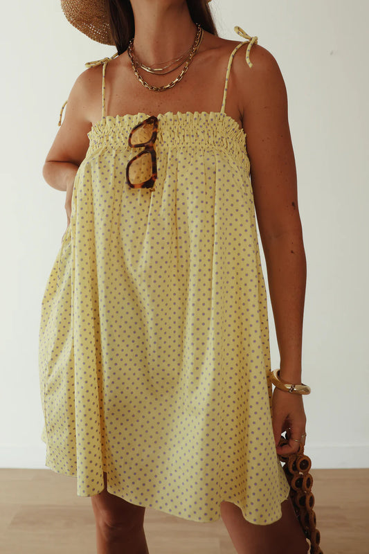 Hall - Dotty Dress | Butter Yellow + Lilac