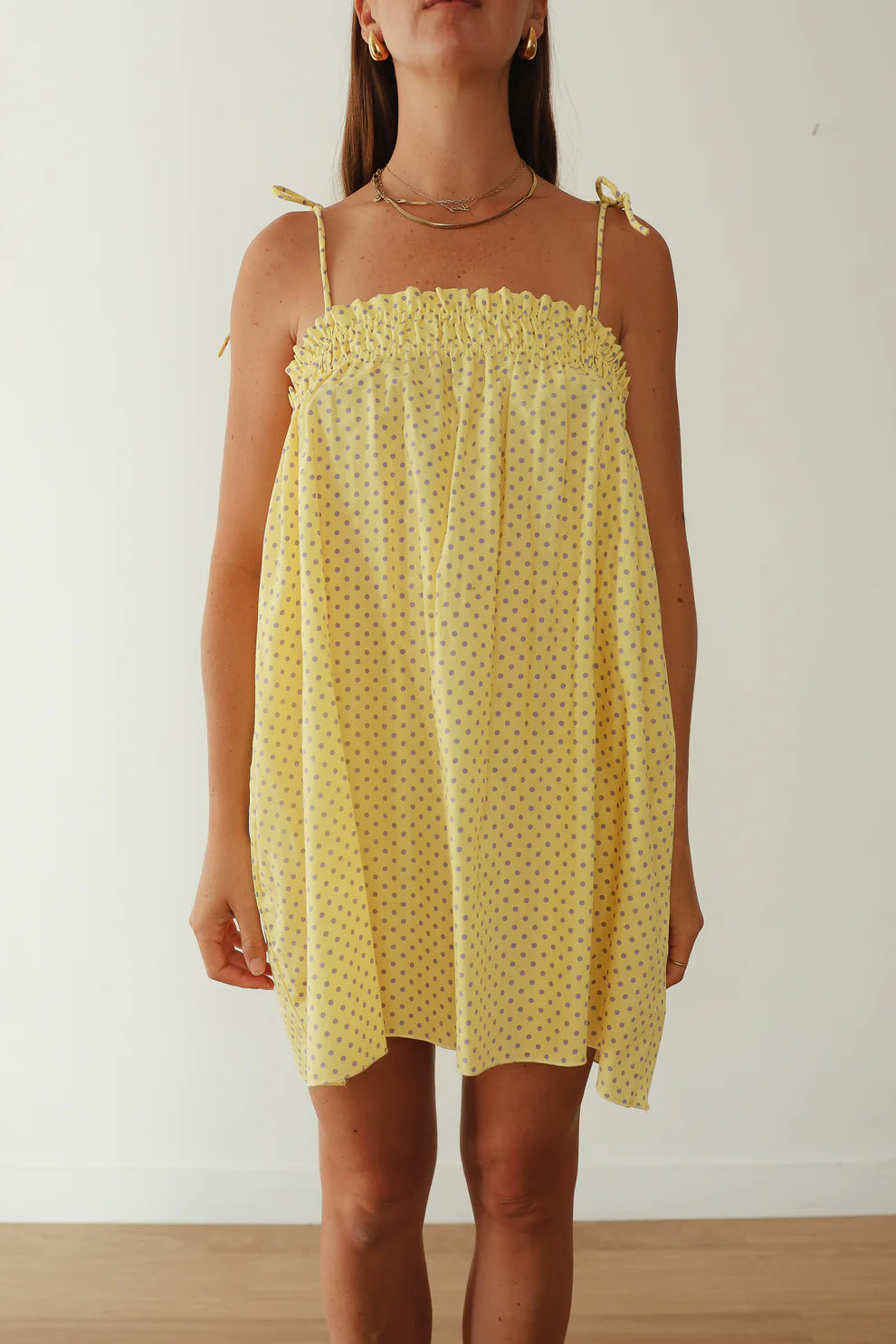 Hall - Dotty Dress | Butter Yellow + Lilac