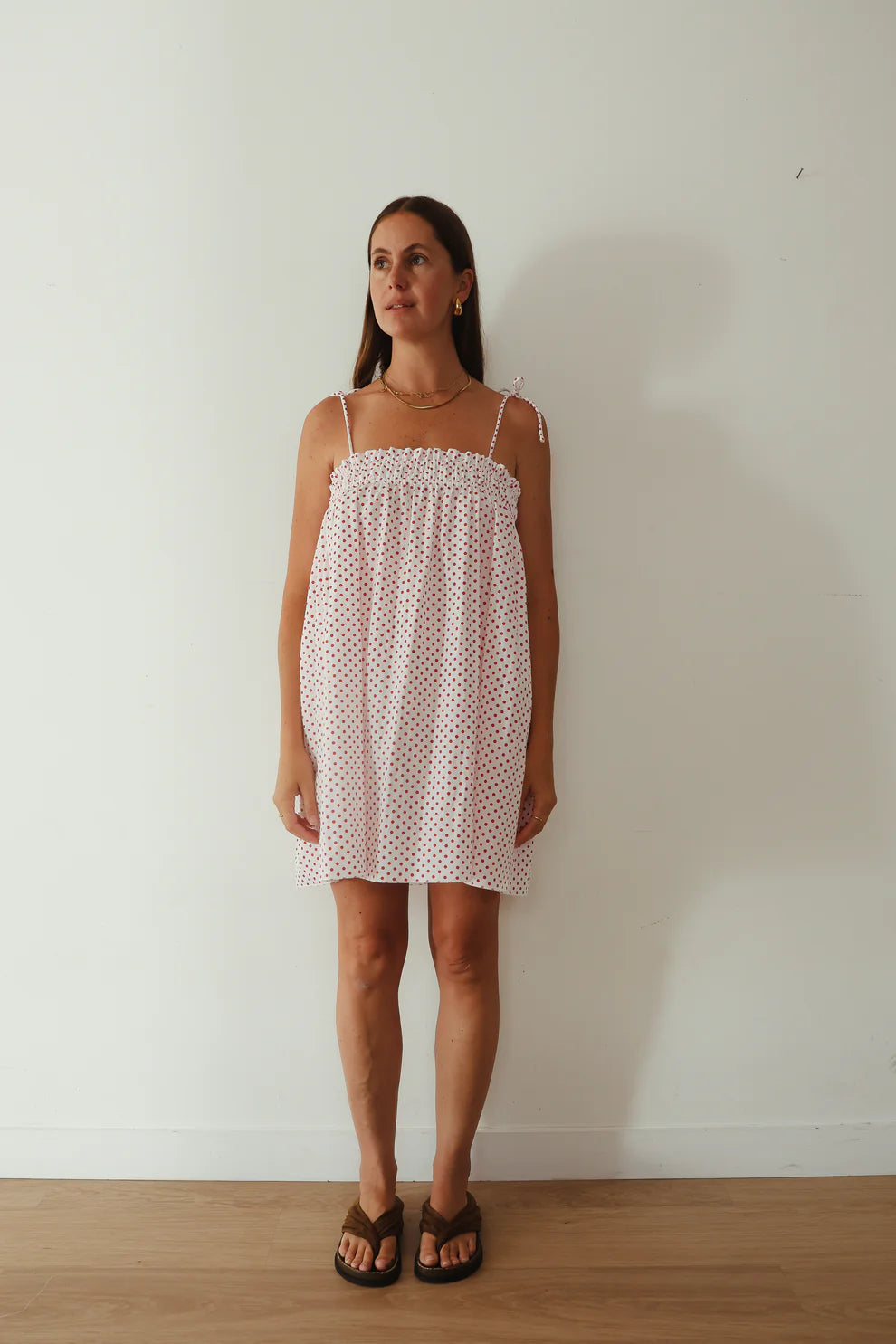 Hall - The Dotty Dress | White + Red