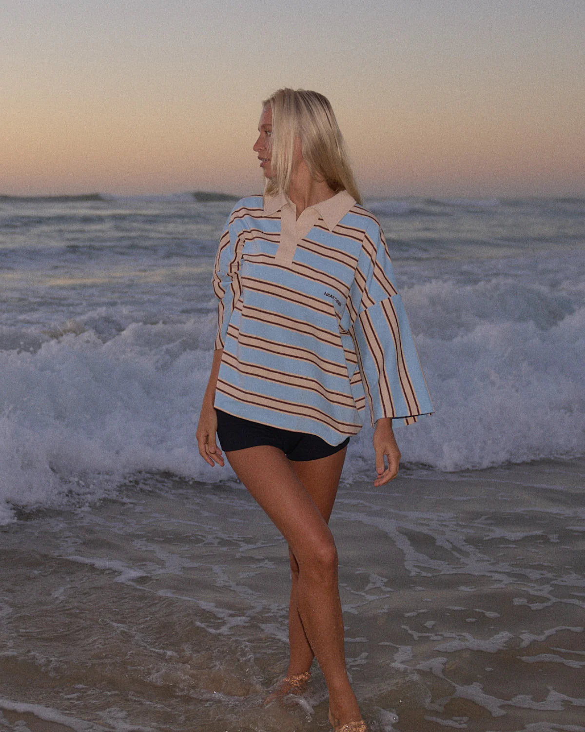 Near The Sea - Oversized Polo - Ocean