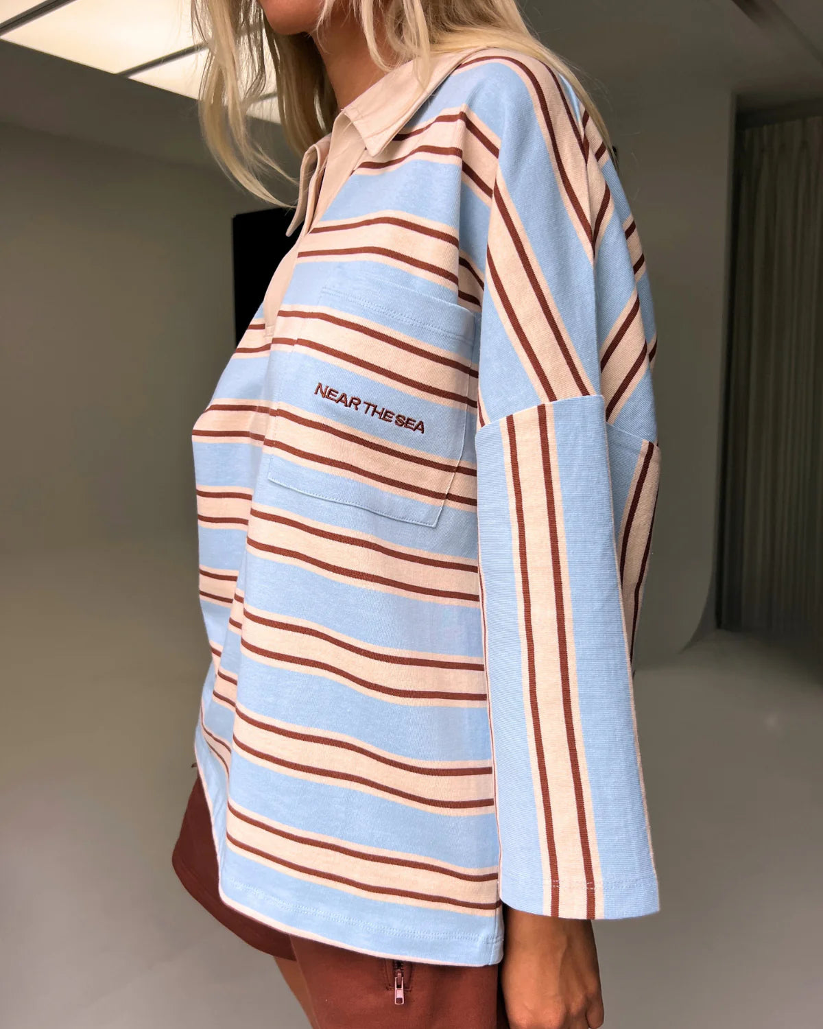 Near The Sea - Oversized Polo - Ocean