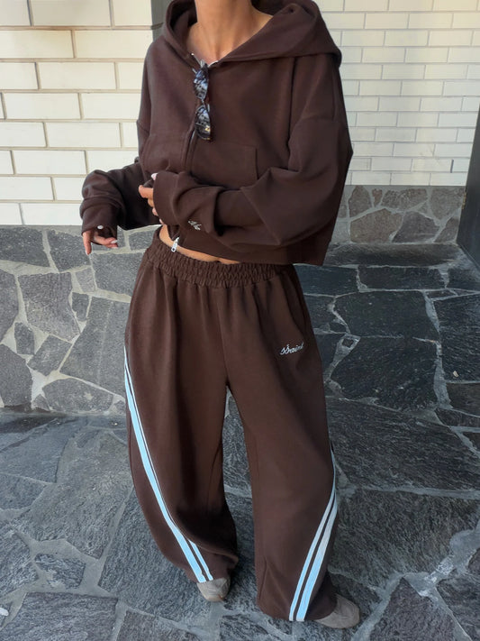 SSAINT - Cropped Hoodie - Blue & Brown