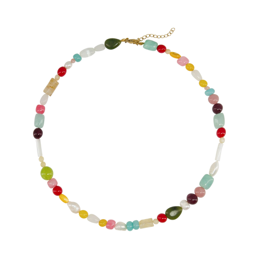 Multi-Stone Beaded Necklace