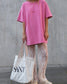 SSAINT - No Vacancy Tee Dark Pink Acid Wash