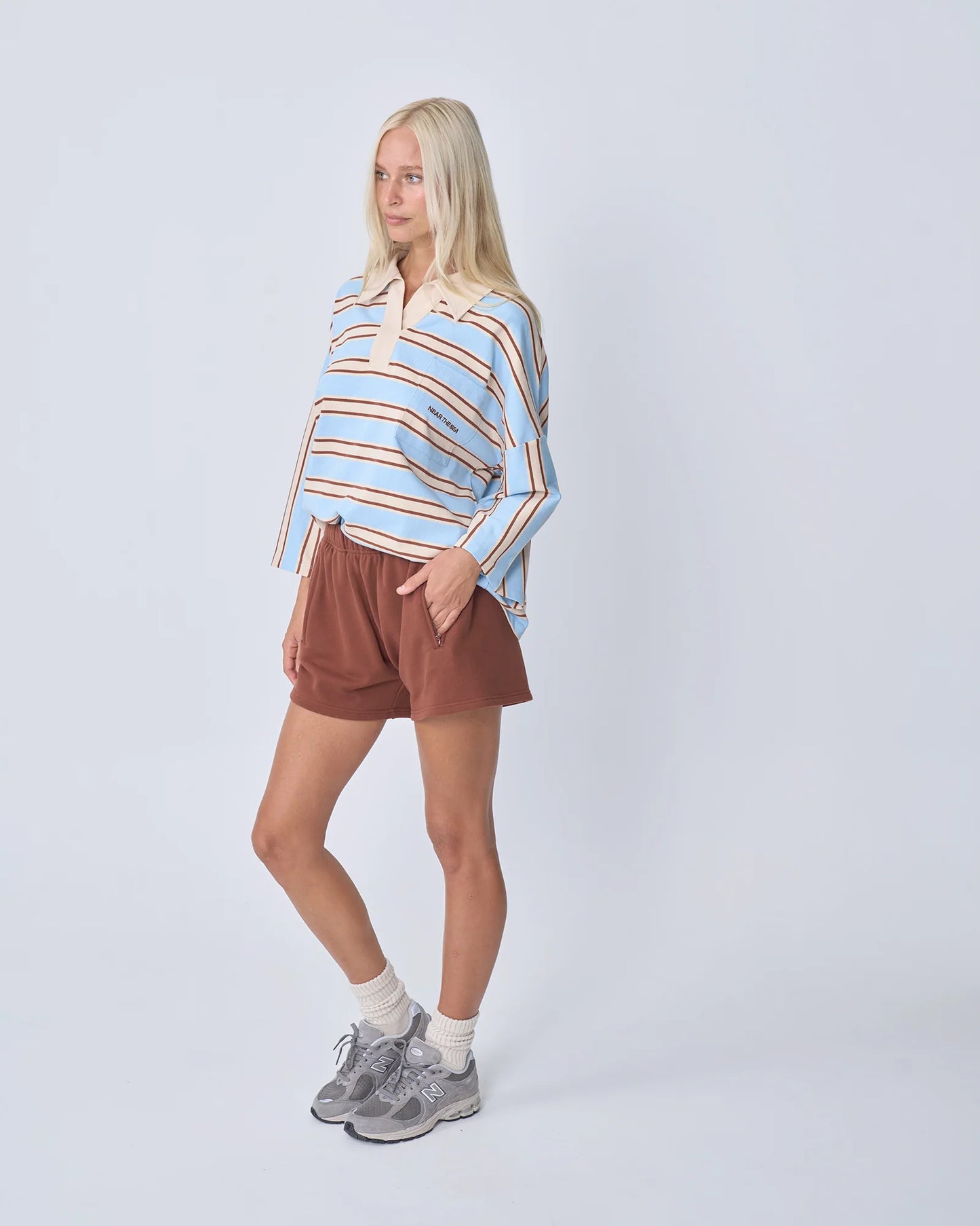 Near The Sea - Oversized Polo - Ocean