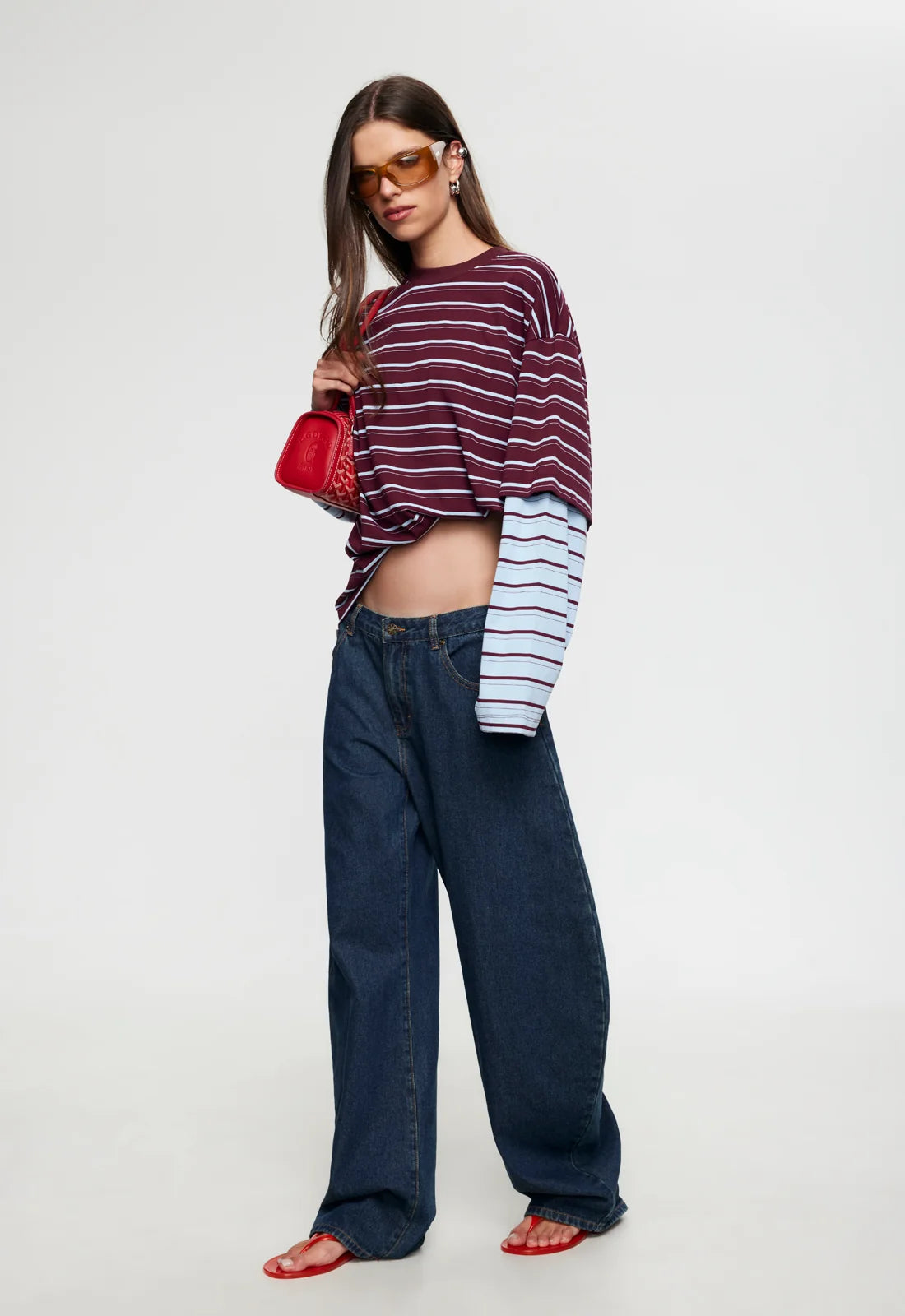 Lioness - Bottega Shirt - Burgundy Sky Stripe