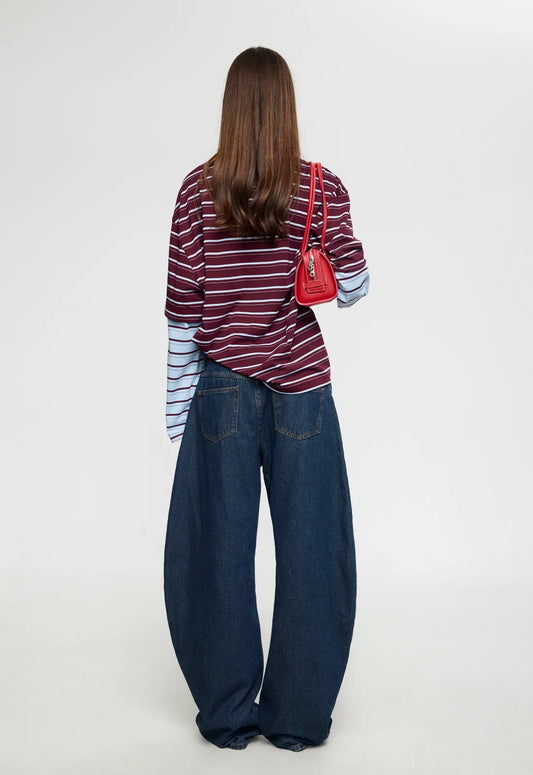 Lioness - Bottega Shirt - Burgundy Sky Stripe