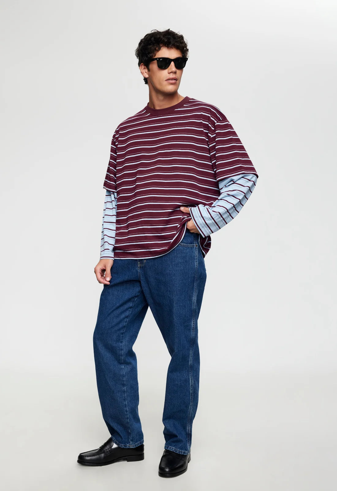 Lioness - Bottega Shirt - Burgundy Sky Stripe