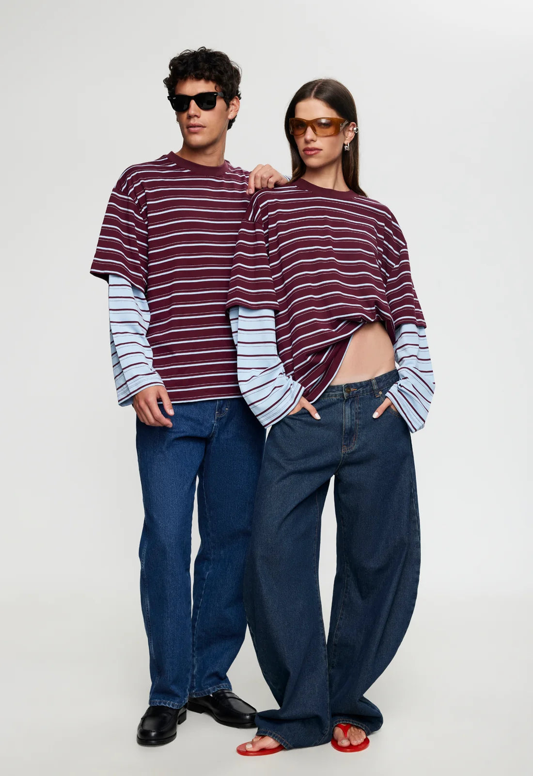 Lioness - Bottega Shirt - Burgundy Sky Stripe