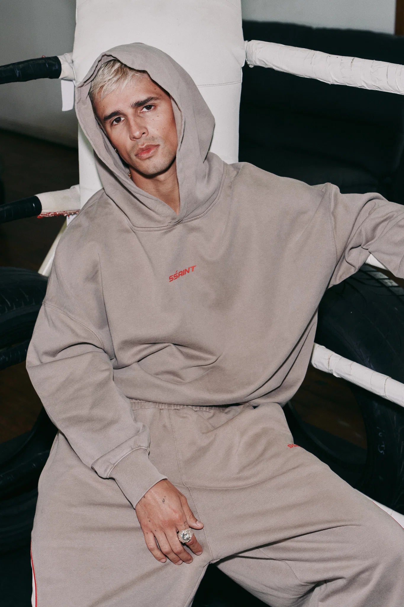 SSAINT - The Rival Hoodie - Acid Wash Beige