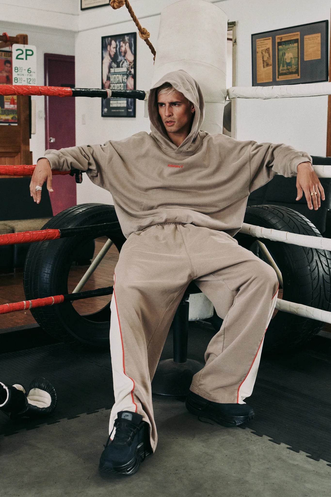 SSAINT - The Rival Hoodie - Acid Wash Beige
