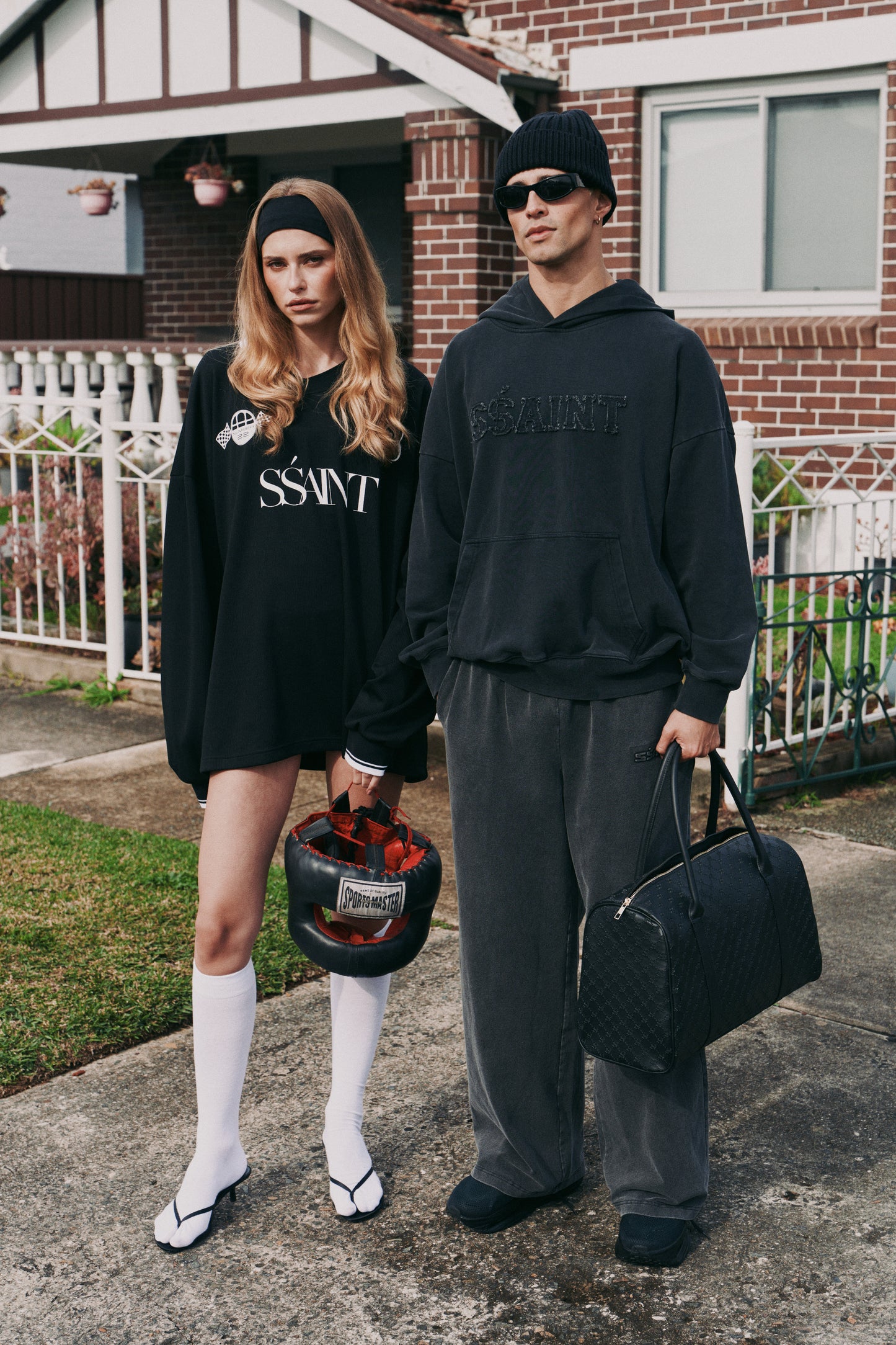 SSAINT - Champion Hoodie - Acid Wash Charcoal