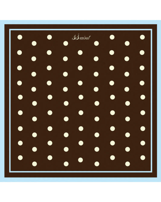 SSAINT - Polka Dot Head Scarf - Brown & Blue