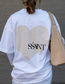 SSAINT - Heart Tee - White & Cream