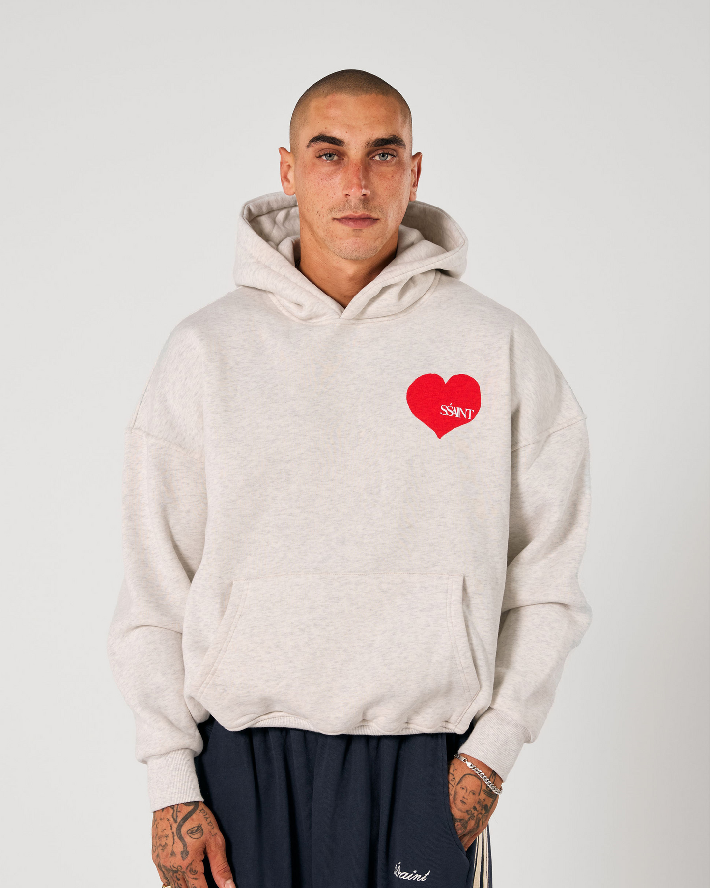 SSAINT - Grey Heart Hoodie