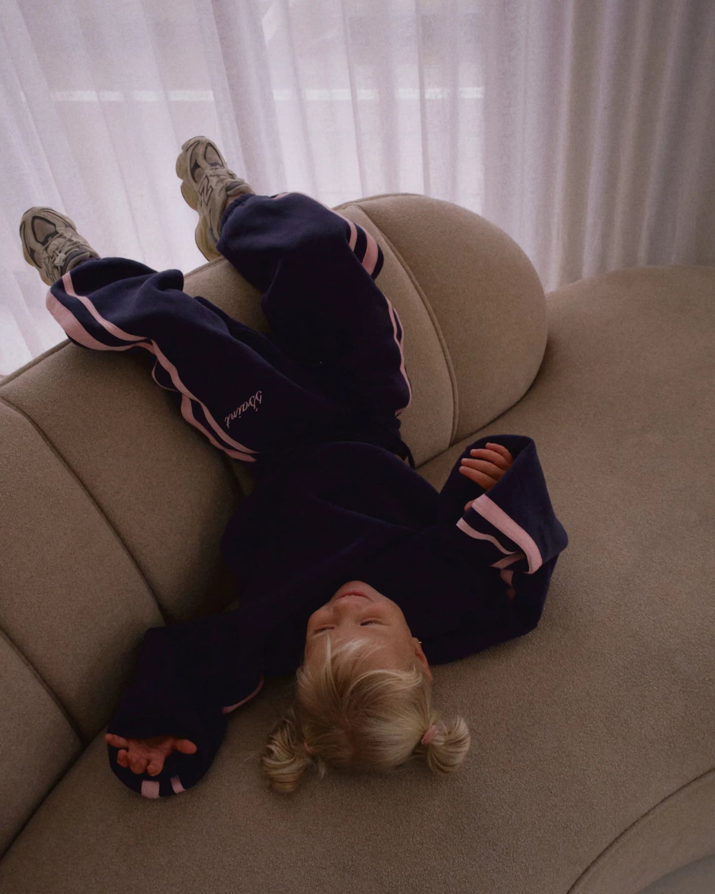 SSAINT - Kids Fleece Crew - Navy & Pink