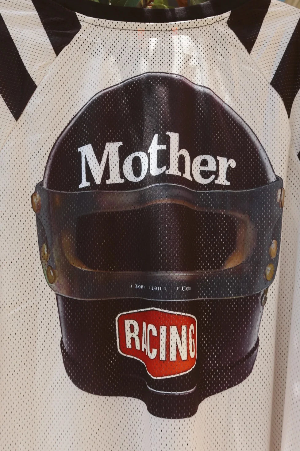 Happy Little Mother - Mother Racing Striped Mesh Tee