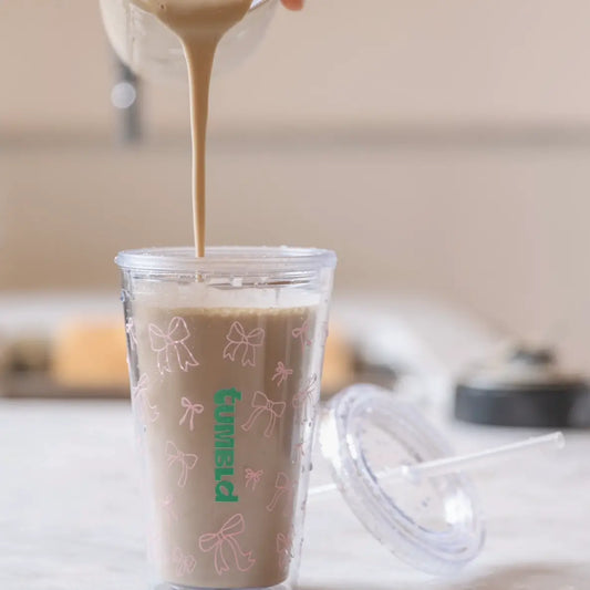 TUMBLD - Tumbler / Coffee Cup - Clear Bows