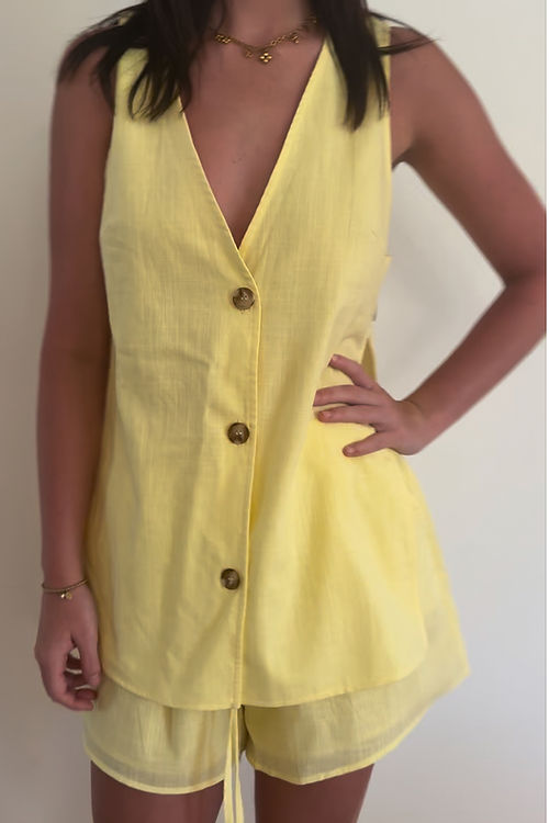 By Frankie - Short & Side button Vest Set