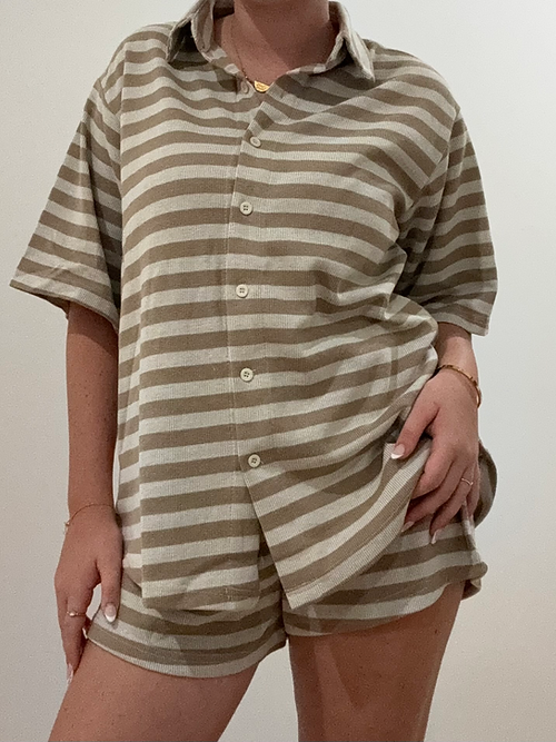 By Frankie - Waffle Shirt and Short Set