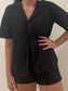 By Frankie - Black Waffle Short Set