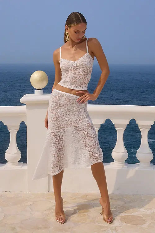 Runaway - Ava Midi Skirt - White