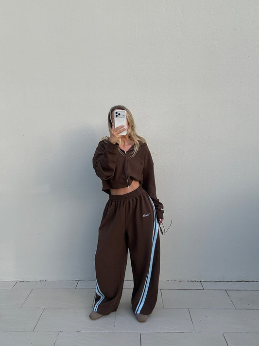 SSAINT - Cropped Hoodie - Blue & Brown