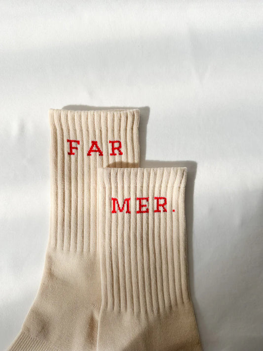 FAR MER by Whitney - Beige FAR MER. Boot Socks