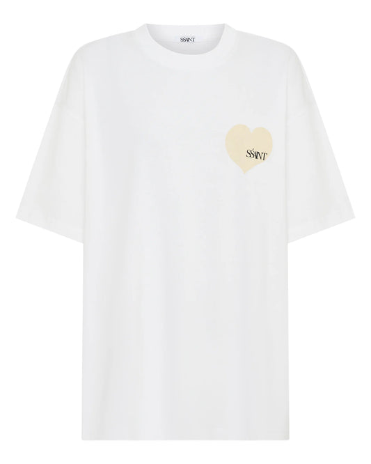SSAINT - Heart Tee : White & Cream