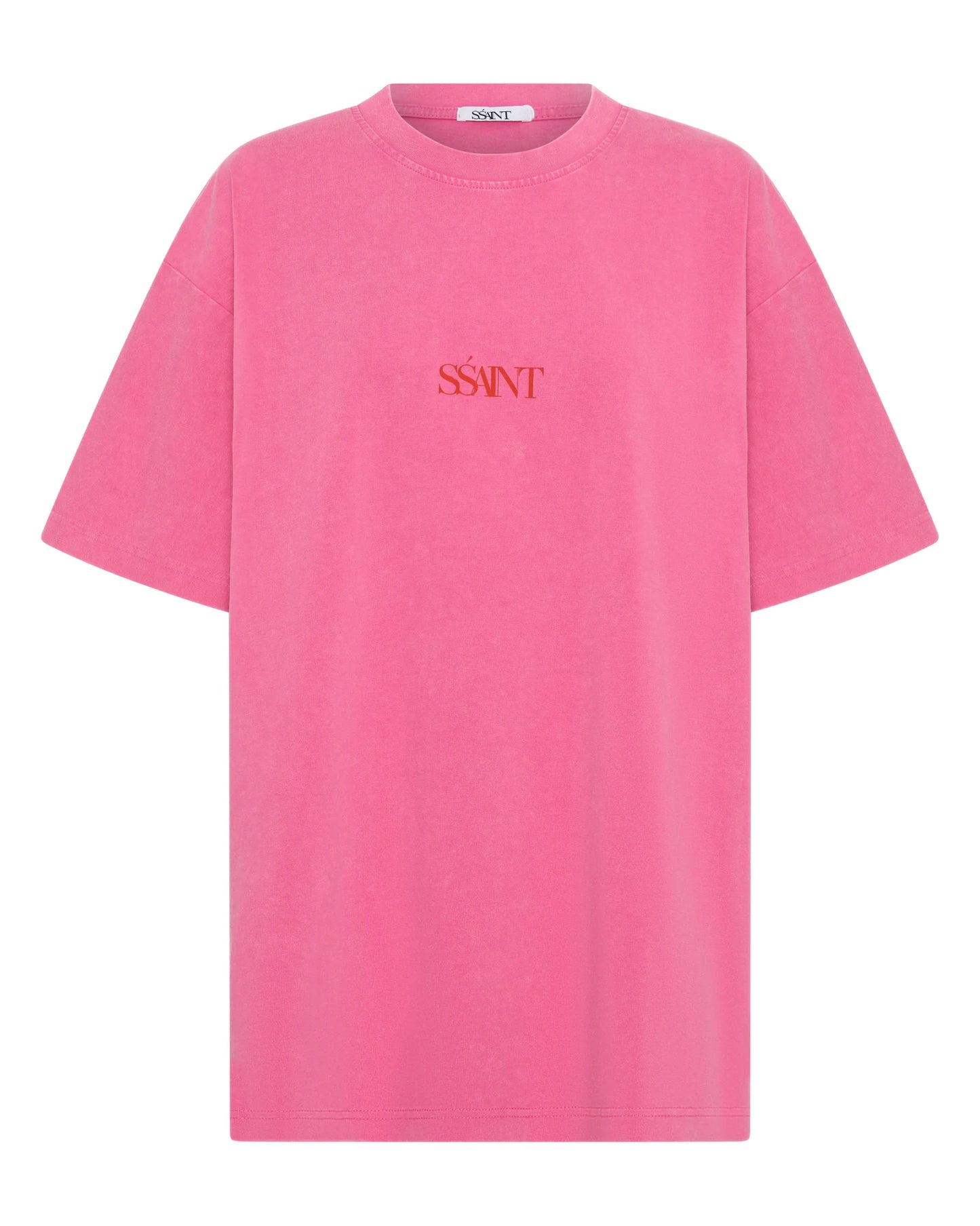 SSAINT - No Vacancy Tee Dark Pink Acid Wash
