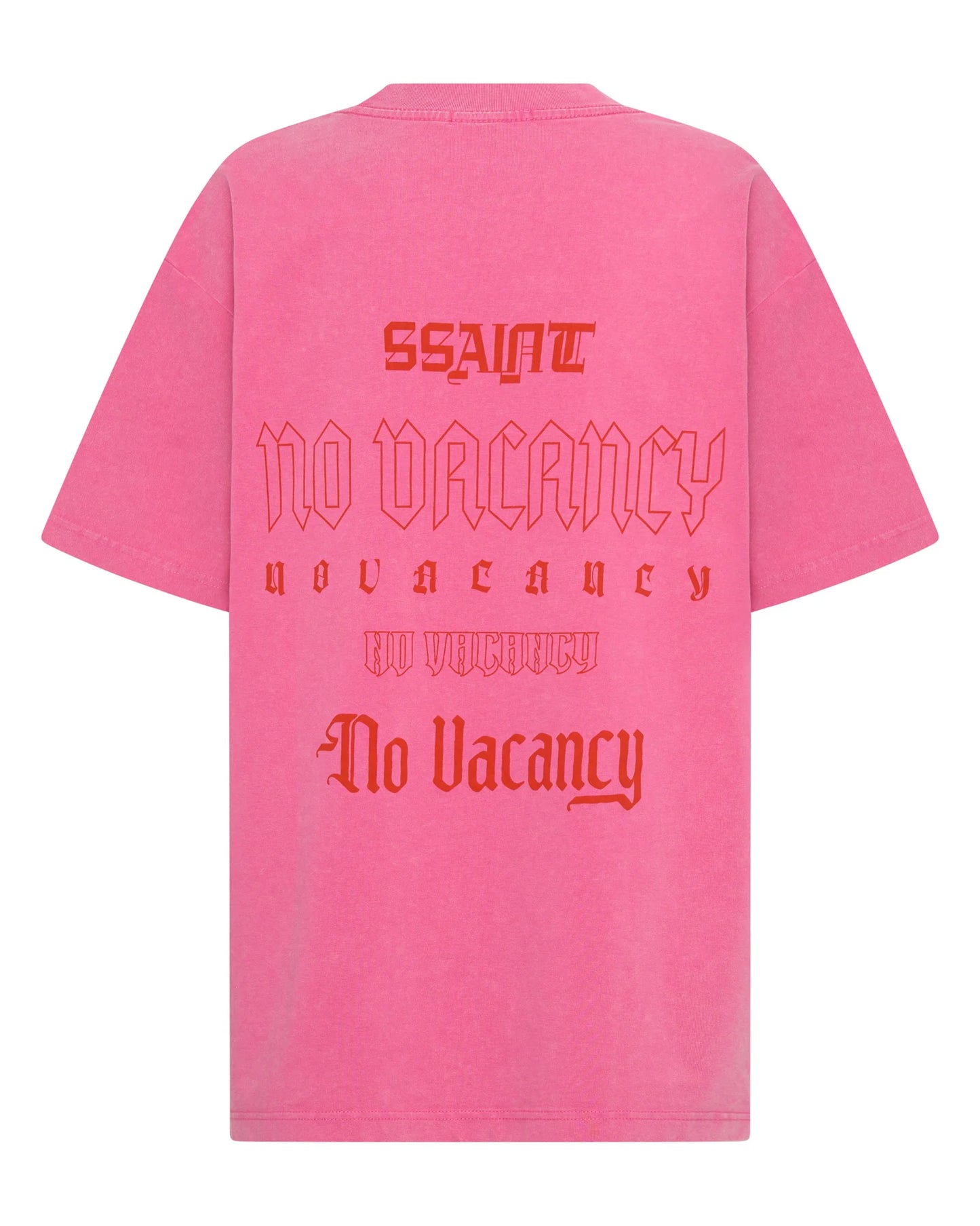 SSAINT - No Vacancy Tee Dark Pink Acid Wash