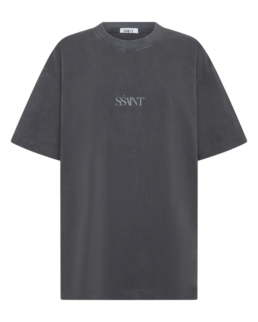 SSAINT - No Vacancy Tee Charcoal Acid Wash