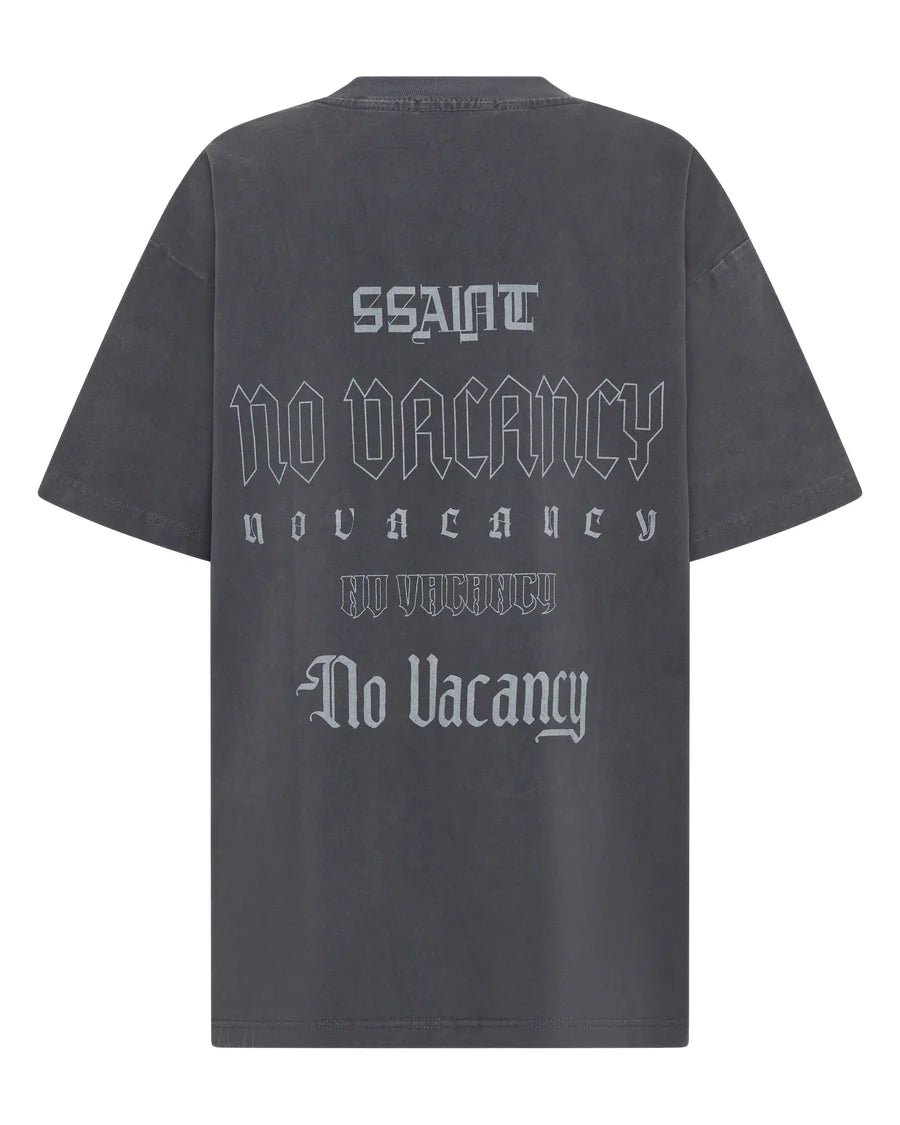 SSAINT - No Vacancy Tee Charcoal Acid Wash