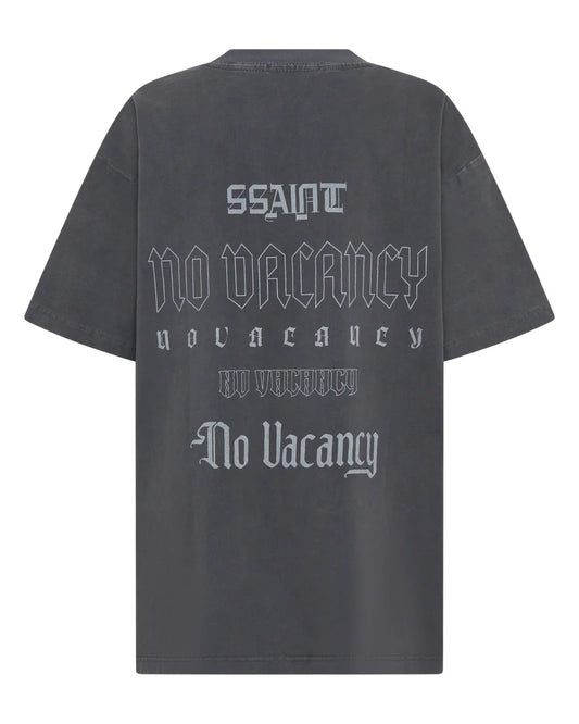 SSAINT - No Vacancy Tee Charcoal Acid Wash