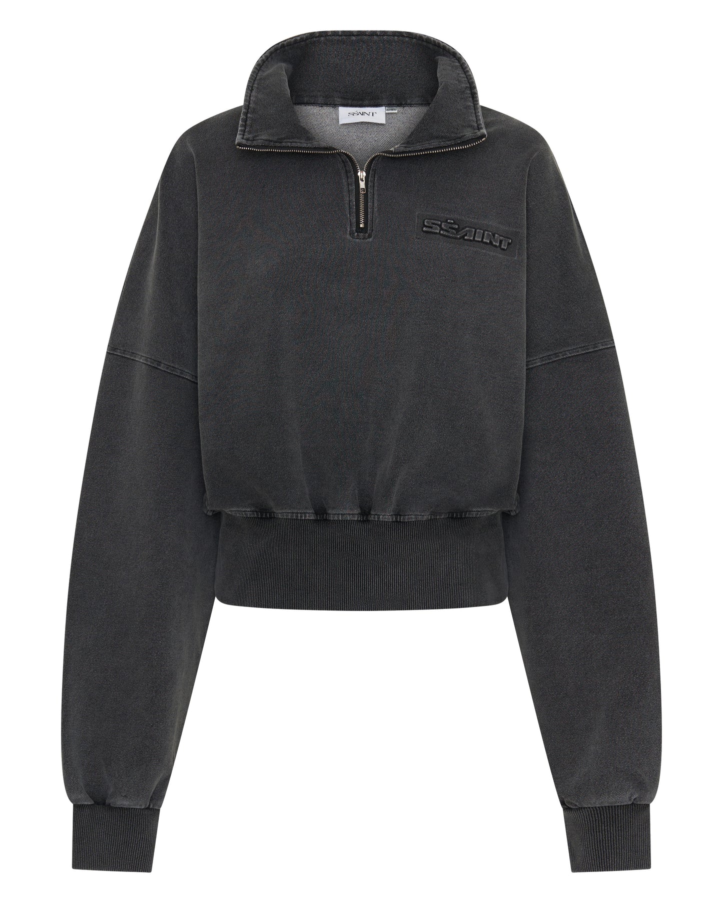 SSAINT - Acid Wash Crop Jacket - Charcoal