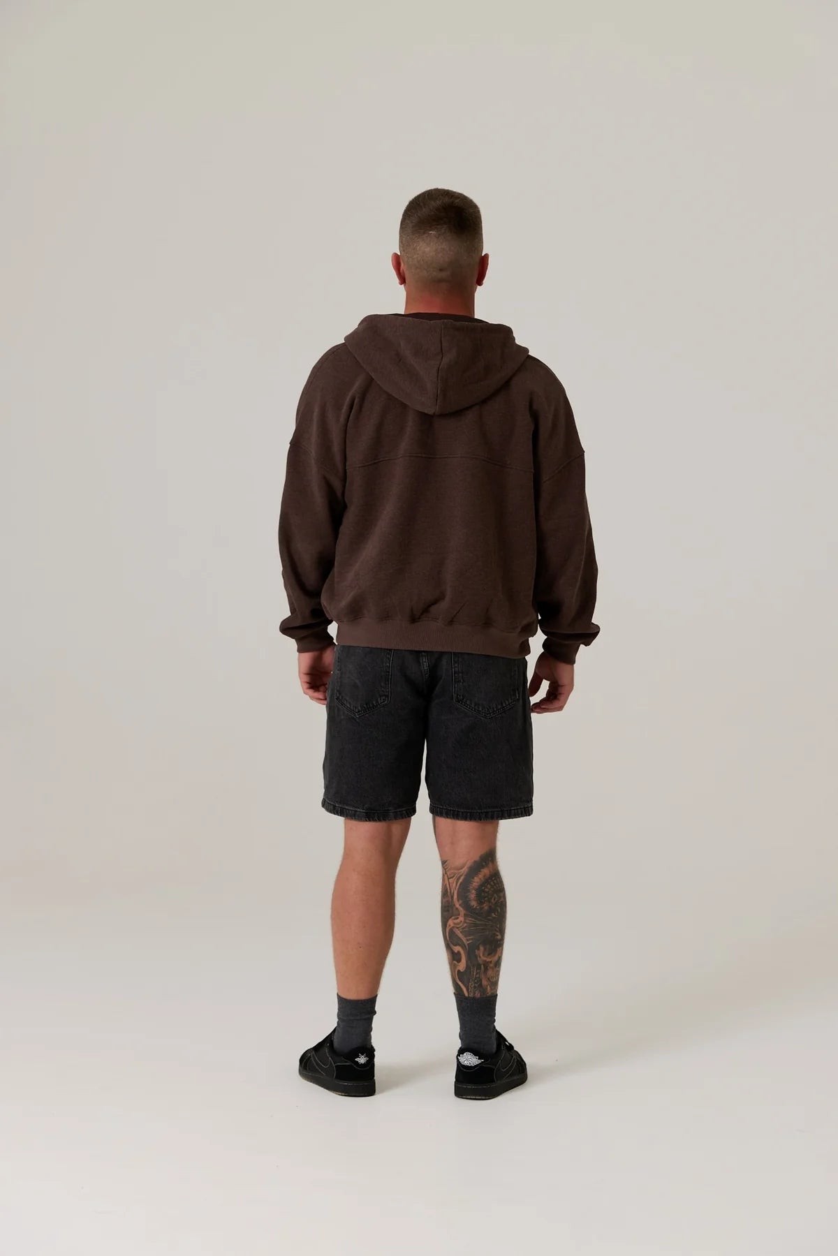 RAEF - Remy Zip Fleece Hoodie - Vintage Dark Truffle
