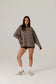 RAEF - Frankie Crew Neck Fleece - Dark Truffle / Stripe