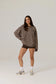 RAEF - Frankie Crew Neck Fleece - Dark Truffle / Stripe