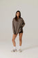 RAEF - Frankie Crew Neck Fleece - Dark Truffle / Stripe