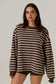 RAEF - Frankie Crew Neck Fleece - Dark Truffle / Stripe